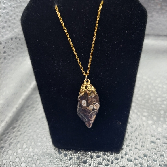 14kt Gf Necklace w/Stone Pendant. - Picture 6 of 16